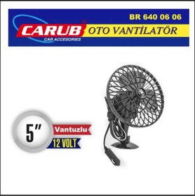Resim Carub Vantilatör 12V 5 İnch Vantuzlu Vakumlu 
