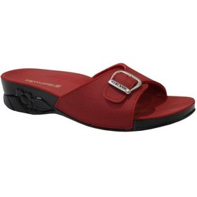 Resim Ceyo Flora-6 Kırmızı Ortapedik Kadın Terlik & Sandalet 001 