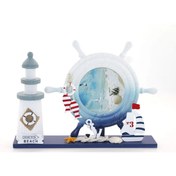 Resim Ahşap Marin Deniz Feneri Dümenli Çerceve Model 1 