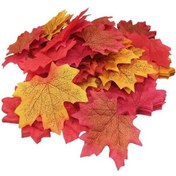 Resim 50 Adet Yapay Gerçekçi Akçaağaç Yaprakları Düğün Cadılar Bayramı Partisi Karalama Defteri Dekor 9 