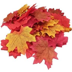 Resim 50 Adet Yapay Gerçekçi Akçaağaç Yaprakları Düğün Cadılar Bayramı Partisi Karalama Defteri Dekor 9 