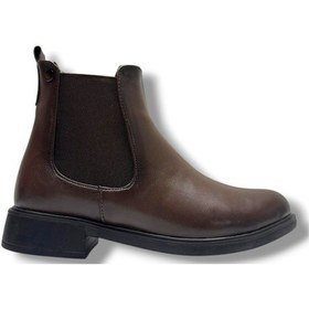 Resim Fancy 5006-26 Anatomik Cilt Deri Lastikliı Kadın Bot Kahverengi 