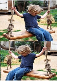 Resim Bamena Wood Grassy Ahşap Salıncak 