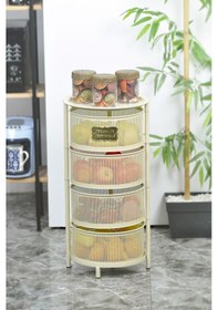 Resim 4 Katlı Metal Açılır Kapanır Paslanmaz Sebzelik Krem 