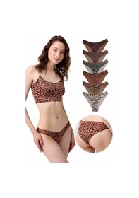 Resim Cottonhill Basic Desenli Lazer Kesim Kadın Bikini Külot 6'lı Paket Çok Renkli 1 Çok Renkli 
