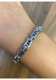 Resim Erkek Kral Zincir Silver Renk Çelik Bileklik Silver 