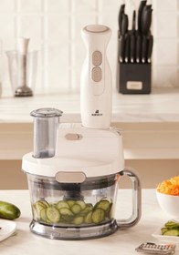 Resim Allians Pratik Çok Fonksiyonlu Mutfak Robotu ve Blender Seti, Iconic Beige 