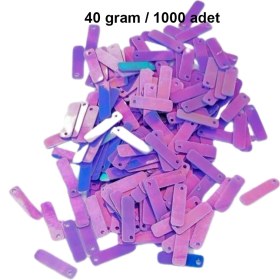 Resim Mor 15 x 5 mm Dantel Oya Yazma Halhal Abiye Lazer Kesim Pul 1000 Adet / 40 Gram 