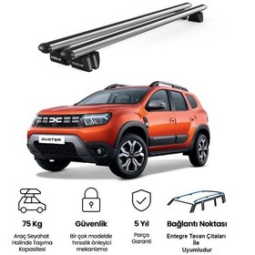Resim Pençe Dacia Duster 2018 Ve Sonrası Uyumlu Gri Ara Atkı Port Bagaj Tavan Barı 