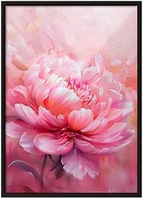 Resim Zestia Siyah Çerçeveli Tablo, Pembe Çiçek Makro Fotoğraf, Yatak Odası Dekoru Poster No: 111925 15 x 21 