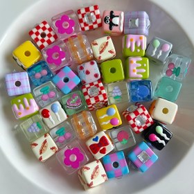 Resim Boncuklar&besd Karışık Kare El Boyaması 16mm Penguen Rombo Ayı Balon Çeşitli Desenler, Taze Günlük Nordik Tarzı, Bileklikler, Telefon Zincirleri, Saç Bandları, Anahtarlıklar ve Daha Fazlası için Uygun Sizin İçin Benzersiz 