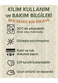 Resim "çift Taraflı Kullanılabilir, Makinede Yıkanabilir, Modern Desenli Kilim 3farklı Ebat" Siyah-beyaz 