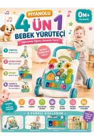 Resim SAZE Piyanolu 4’ü 1 Arada Bebek Yürüteci Işıklı Müzikli Eğitici Aktivite Masası 0M+ ( BIB-6017 ) 