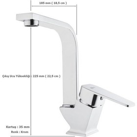 Resim Tema Kare Slim Tek Gövde Kuğu Lavabo Bataryası Krom 