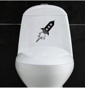 Resim Klozet Banyo Sticker Komik Resim 12 Siyah 