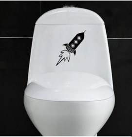 Resim Klozet Banyo Sticker Komik Resim 12 Siyah 