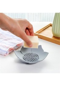 Resim Lotus Desenli Sabun Ve Sünger Tutacağı Silikon Gri Su Giderli Lotus Şekilli Şık Katı Sabunluk Diğer 