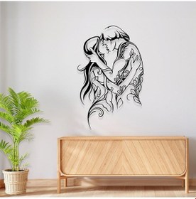 Resim Romantik Yatak Odası Tabloları Öpüşen Çift Temalı Metal Tablo 