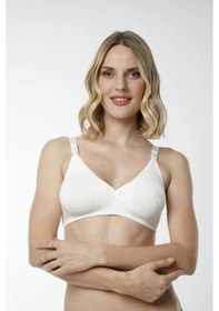Resim Hmd Underwear Kadın 3'lü Ekru %100 Pamuk Emzirme Sütyeni & Rahat Doku Hmd6010-3 Ekru 