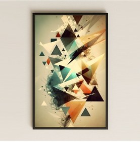 Resim Soyut Geometrik Üçgenler Şeffaf Pleksi Tablo 