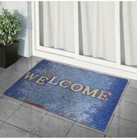 Resim Welcome Yazı Baskılı Kaliteli Kauçuk Kapı Önü Paspası 