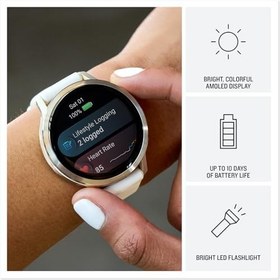 Resim Garmin Venu 4, 41 mm, Gelişmiş Sağlık ve Fitness GPS Akıllı Saat, Parlak ve Renkli Ekran, Dahili El Feneri, 10 Gün Pil Ömrü, Siyah Silikon Bantlı Arduvaz 