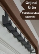 Resim risingmaber Metal Siyah Amerikan Kapı Arkası Askılık Organizer Askılık Ve Mutfak Banyo Kapı Arkası Askılık Mt60s 