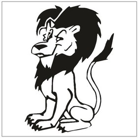 Resim Aslan Alaska Folyo Sticker 40cm Uzunluk Siyah 