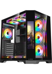 Resim Nova 9.16'' Lcd Ekranlı Hub+kumanda Siyah 7x12cm Argb Pwm Fan Gaming Oyuncu Kasası 