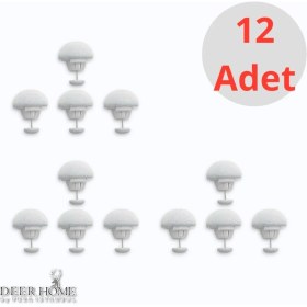 Resim Pera İstanbul Pratik 12'li Mantar Şeklinde Yorgan Sabitleme Iğnesi Düğmeli Klips Çarşaf Yorgan Kılıfı Sabitleyici 