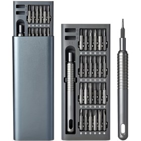Resim 25-in-1 Hassas Tornavida Seti, Paslanmaz Çelik, Çok Fonksiyonlu, Dayanıklı Plastik, Şarj Edilemez, Mobil Telefon ve Tablet Montaj Onarımı için 