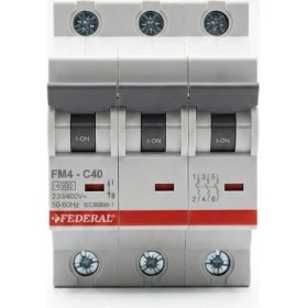 Resim S'82 Eco Lounge Federal 3X40A C Serisi 4.5ka Otomatik Sigorta 9EG-C0433-SD40 