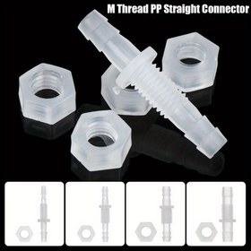 Resim 5 Adet 3~8mm M6~M10 PP Dişli Düz Bağlantı Parçası Akvaryum Balık Tankı Adaptörü Hava Pompası Hortumu Fittings Pagoda Eklemi 