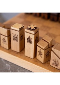 Resim Ahşap Satranç Takımı Taş Seti 