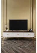 Resim 150 CM ZEUGMA MDF MEBRAN KAPAK EKRU CEVİZ GOLD 