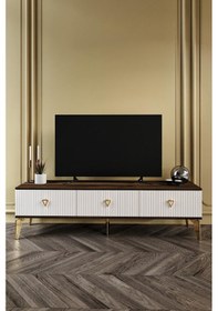 Resim 150 CM ZEUGMA MDF MEBRAN KAPAK EKRU CEVİZ GOLD 