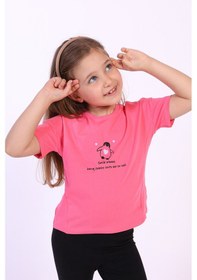 Resim Toontoy Kids Toontoy Kız Çocuk Penguen Yazı Baskılı Tişört Açık Lila 