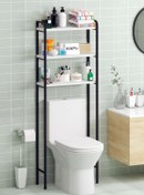 Resim ODİNA Klozet Üstü Düzenleyici Raf Banyo Düzenleyici Klozet Üstü Raf Banyo Raf Dolap beyaz 