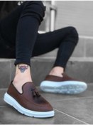 Resim Ba0005 Bağcıksız Taba Beyaz Klasik Püsküllü Erkek Ayakkabı 