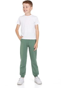 Resim My Hanne Beli Lastikli Erkek Bebek Jogger Eşofman Altı 50707-2 