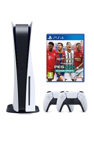 Resim Sony Playstation 5 Diskli Oyun Konsolu + 2. Dualsense Kol + Pes 2021 (İthalatçı Garantili) 