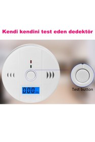 Resim Genel Markalar Lcd Ekran Duman Dedektör Alarm Cihazı Karbonmonoksit Dedektörü Kablosuz Pilli Duman Dedektörü 