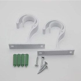 Resim Dashanshop 2 Adet Beyaz Alüminyum Perde Askısı - Sağlam Kanca Tasarımı, Kolay Kurulum 