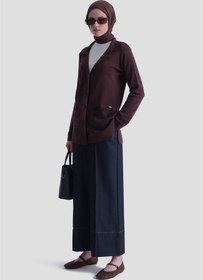 Resim Armine Dantelli Rayon Hırka Acı Kahve 