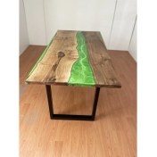 Resim Zekay Wood Epoksi Ceviz Yemek Masası 