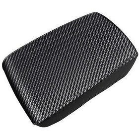 Resim 2022-2023 Siyah Araba Karbon Fiber Orta Konsol Kapağı Kol Dayama Kutusu Deri Koruyucu Yastık Pedi 