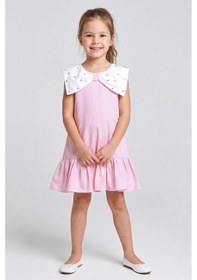 Resim Dmb Boys & Girls Kız Çocuk Yakası Taşlı Elbise Pembe 4-9 Yaş-2715 