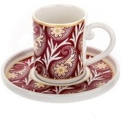 Resim Tulu Red Flower 6 Kişilik Kahve Fincan Takımı 