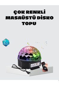 Resim Taşınabilir Mini Disko Topu Lamba Müzikle Senkronize Işık Efekti Ve Parti Atmosferi 