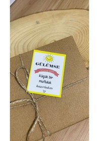 Resim E-ticaret Teşekkür Kartı Gülümse Yazılı Sarı Renk 5x8 Cm 100 Adet 